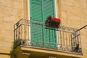 Balcony, City of Messina, Sicily, Italy 