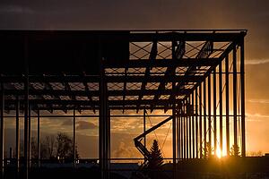 Construction site silhouette