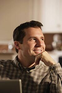 Front view of a man smiling