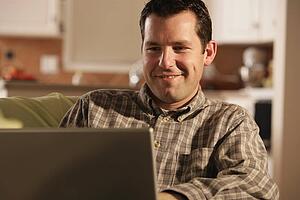 Front view of man smiling