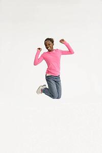 Front view of girl jumping
