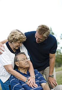 Front view of a happy family
