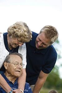 Front view of a happy family