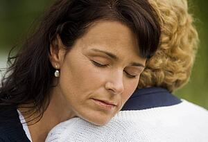 Two people embracing