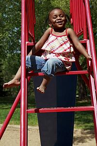 A girl on a slide