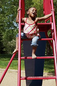 A girl on a slide