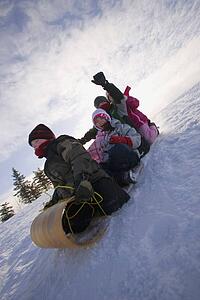 Children Tobogganing 