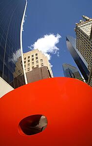 Ivan Chermayeff's "Red 9" sculpture, Midtown Manhattan, New York City, New York, USA 