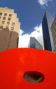 Ivan Chermayeff's "Red 9" sculpture, Midtown Manhattan, New York City, New York, USA 