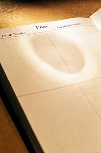 Visas page in passport 