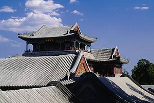 Roof of pavilion in Summer Palace in Beijing, China 