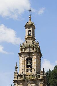 Baroque 18th Century Tower on the Church of San Severino, Balmaseda, Vizcaya, The Basque Country, Spain 