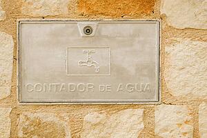 Inspection door for water on village house Wall, Castilla - La Mancha, Spain 