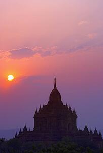 Sunrise over Stupa Temple in Bagan, Myanmar, Burma