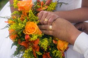Rings on Bride and Grooms fingers 