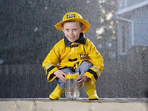 Boy in the rain