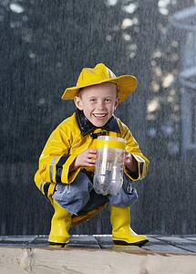 Boy in the rain