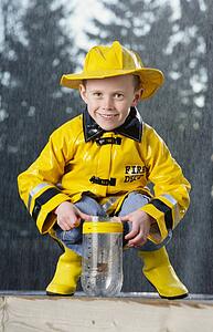 Boy in the rain