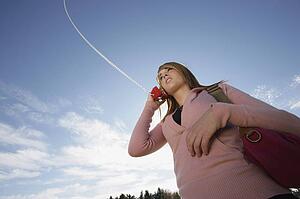 Woman talking on a phone