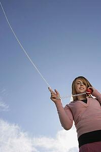 Woman talking on phone