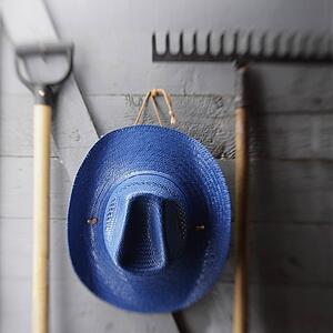 Hat hanging with gardening tools