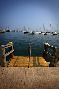 Sailboats in harbor
