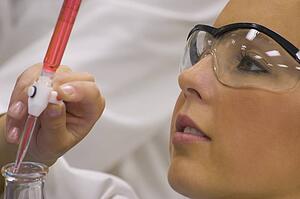 Girl wearing protective eyewear