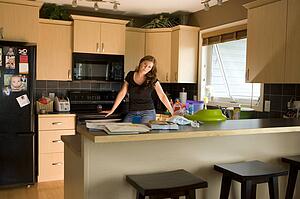 A woman in the kitchen