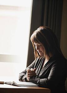 A woman praying