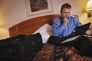 A businessman reviewing some notes