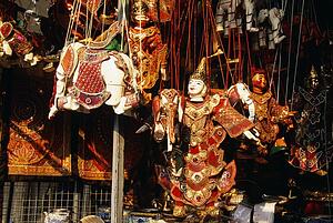 Display of puppets for sale, Chiang Mai, Thailand