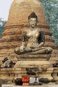 Buddha at Sukhothai Historical park in Thailand