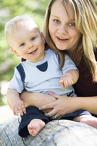 Mother and young son