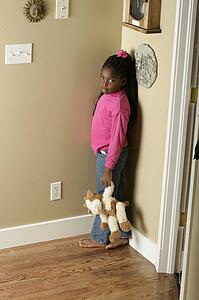 Girl standing in the corner