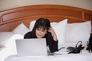 Woman working on computer