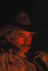 Cowboy around campfire