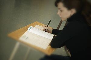 Student in class