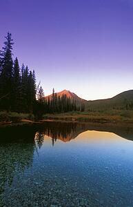 Mountain lake with reflection