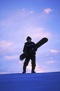 A snowboarder