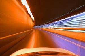 Driving through a tunnel