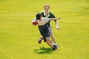 Playing football