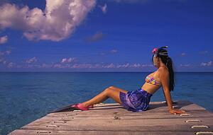 Relaxing on pier