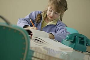 Girl doing homework