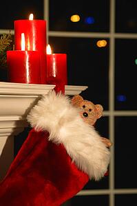 Interior of home decorated for Christmas