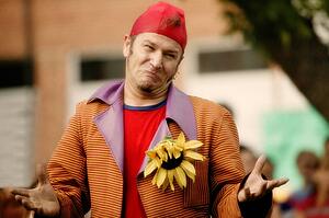 A clown's expression