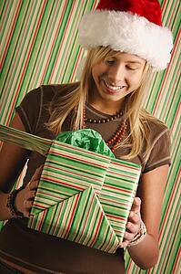 Girl with Christmas present