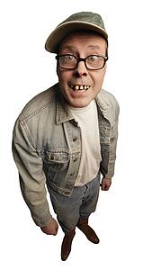 Smiling man with buck teeth
