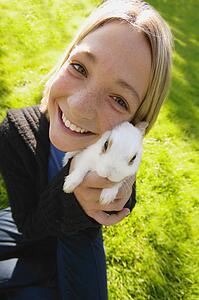 Girl with a pet