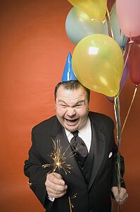 Man with balloons
