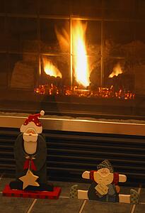 Fireplace with Christmas Decorations
